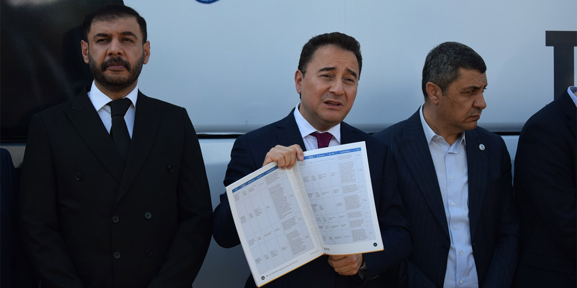 DEVA Partisi Genel Başkanı Ali Babacan, "Mehmet Şimşek, sevdiğimiz bir kardeşimiz ama havanda su dövmek zorunda kalıyor. Çünkü hukuk ve adalet meseleleri kendi kontrolünde değil. 10 ay geçti, 10 ay. Yapılanlar nedir? Vergi artışı, faiz artışı. Sonuçlar nedir? Enflasyonda artış ve yoksulluk" dedi.