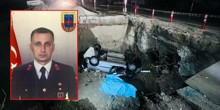Çukura uçan otomobildeki uzman çavuş öldü, astsubay yaralandı