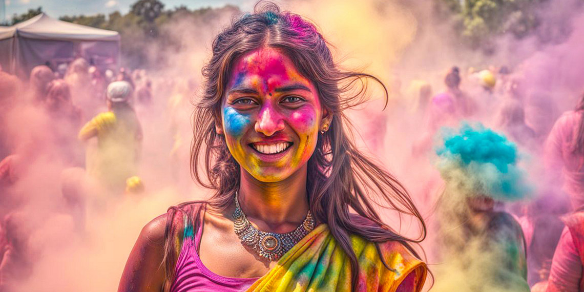 En renkli festival 'Holi'