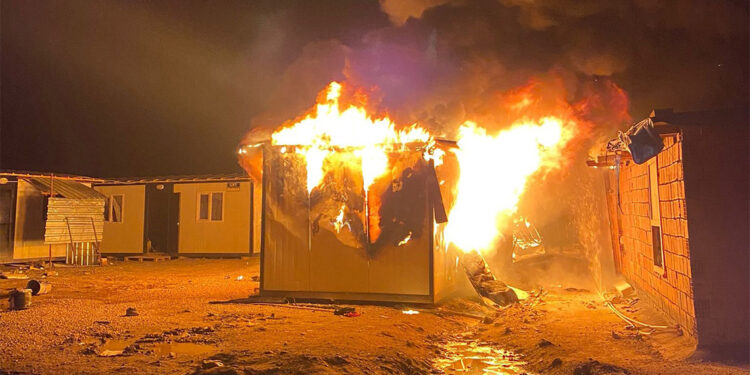 Gaziantep'te işçilerin kaldığı konteynerde yangın