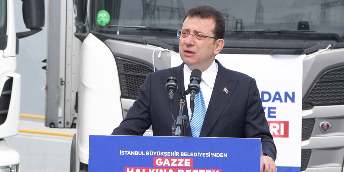 Ekrem İmamoğlu, Gazze'ye yardım götüren TIR'ları uğurladı