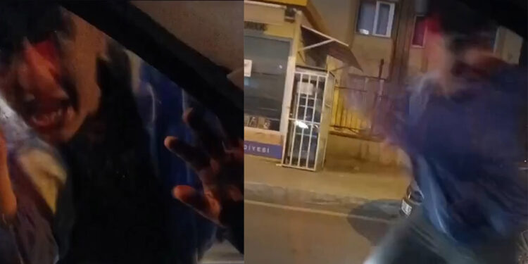 Sancaktepe'de sürücünün aracına tekme ve yumruklarla saldırdı