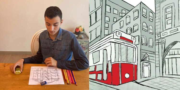 Otizmli Deniz'in 3 boyutlu çizimleri Japonya'da sergilendi