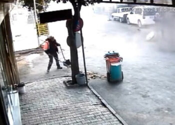 Rögarda gaz sıkışması nedeniyle patlama kamerada