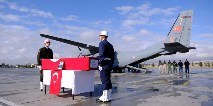 Türk Yıldızları uçağının düşmesiyle şehit olan uzman çavuş memleketine uğurlandı