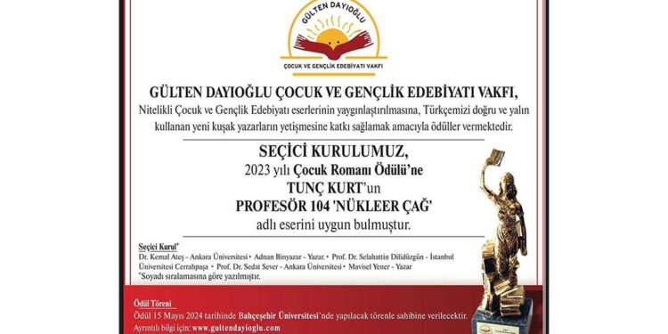 2023 Çocuk Romanı Ödülü Tunç Kurt’un oldu