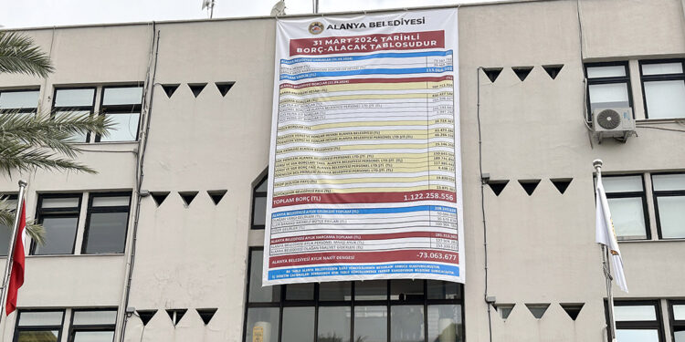 Alanya'da CHP'li belediye ile MHP arasında afişli borç atışması