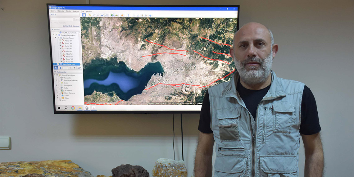 İzmir Dokuz Eylül Üniversitesi (DEÜ) Mühendislik Fakültesi Jeoloji Mühendisliği Bölümü Öğretim Üyesi ve Deprem Araştırma ve Uygulama Merkez (DAUM) Müdürü Doç. Dr. Ökmen Sümer, 'Bornova Havzası'nda daha önce belirlenmemiş fayları tespit ettik' dedi.