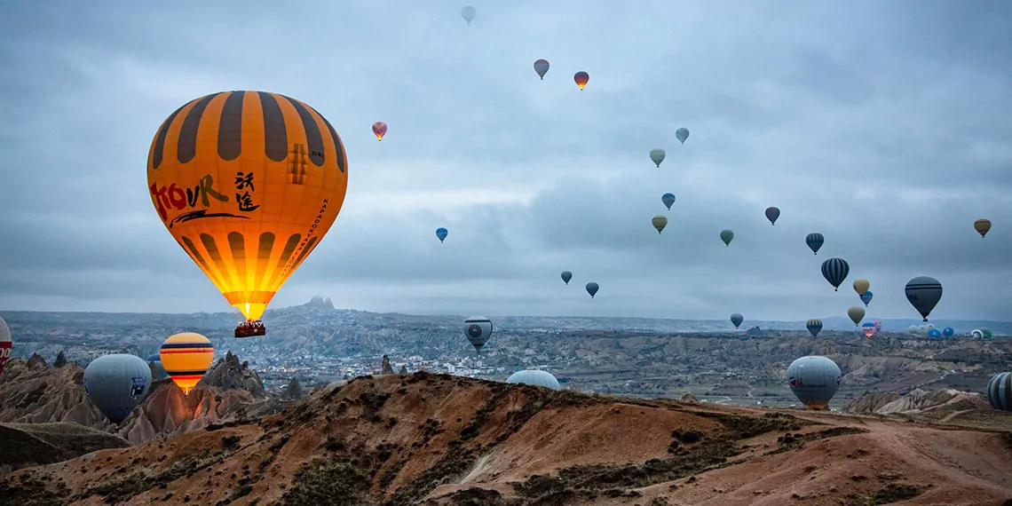 Kapadokya'da bayram tatili yoğunluğu