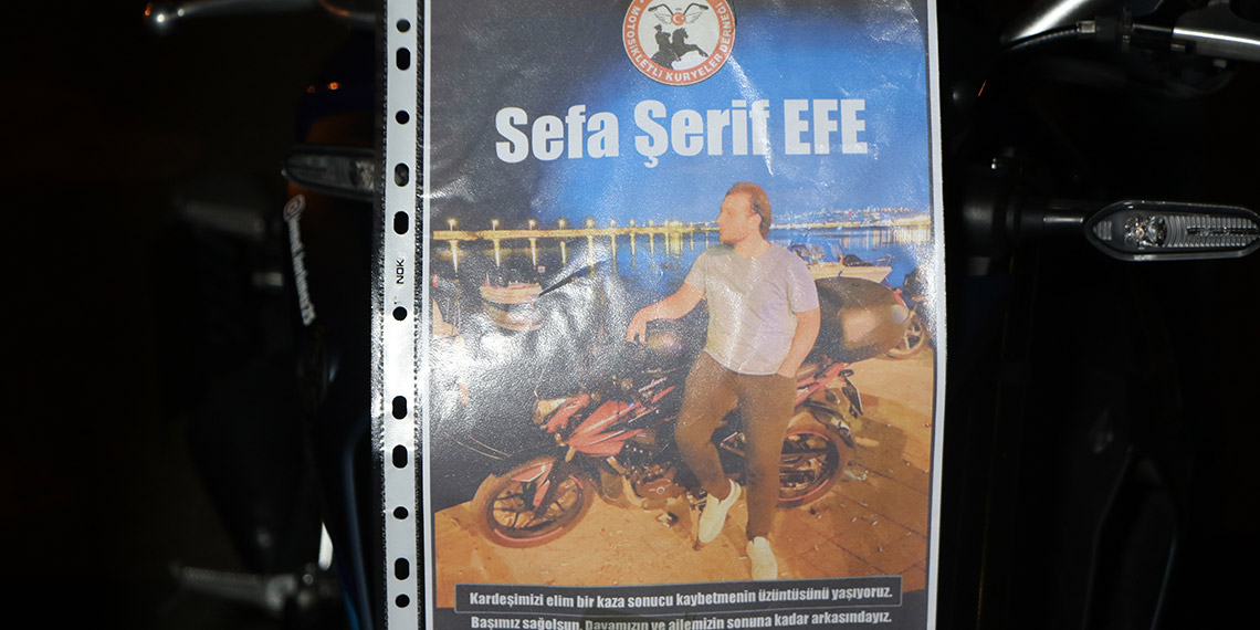 Samsun’daki kuryeler, kazada ölen Sefa için 'adalet' istedi
