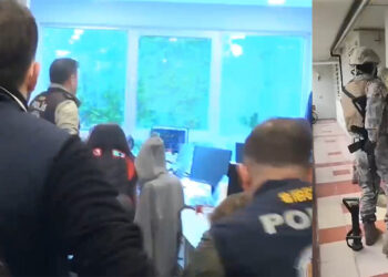 Çağrı merkezi dolandırıcılarının gözaltına alındığı anlar kamerada