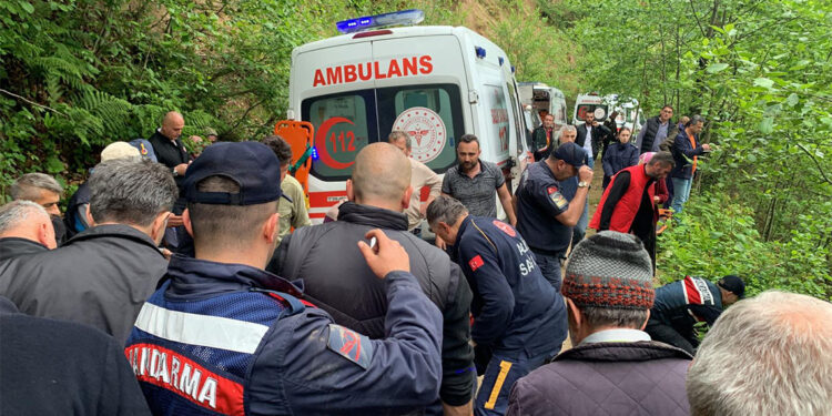 Rize'de otomobil uçuruma yuvarlandı