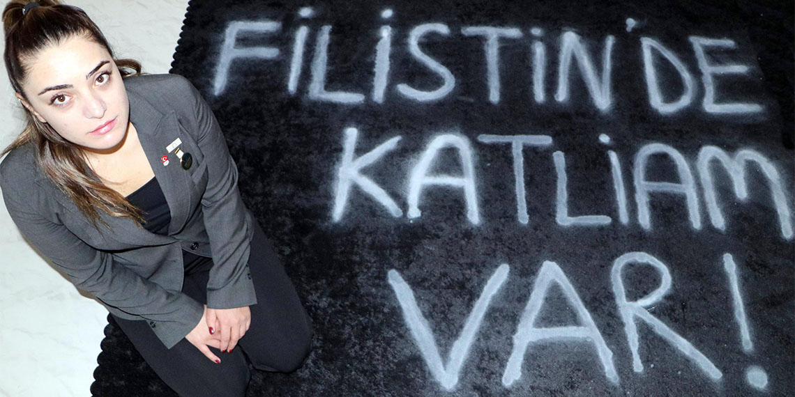 Milli kayakçı, 'Filistin'de katliam var' kampanyası başlattı