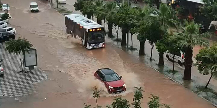 Adana'da etkili olan fırtına hayatı felç etti