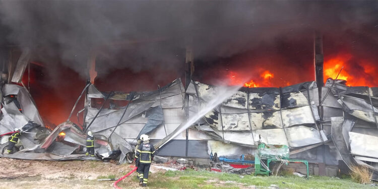 Aksaray'da yağ fabrikası alev alev yandı