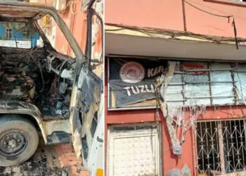 Adana'da belediye hizmet binasına saldırı; 2 araç kundaklandı