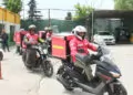 Ankara'da motokuryeler ata emre ve samet özgül için konvoy yaptı
