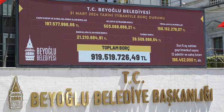 Beyoğlu Belediyesi'nin önceki dönemden kalan borçları açıklandı