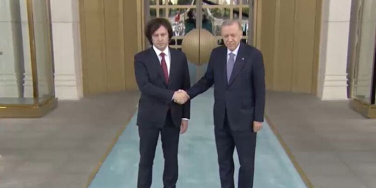 Erdoğan, Gürcistan Başbakanı'nı resmi törenle karşıladı
