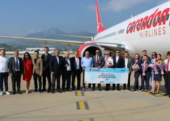 Gazipaşa-alanya havalimanı corendon'un ilk brüksel uçusunu karşıladı