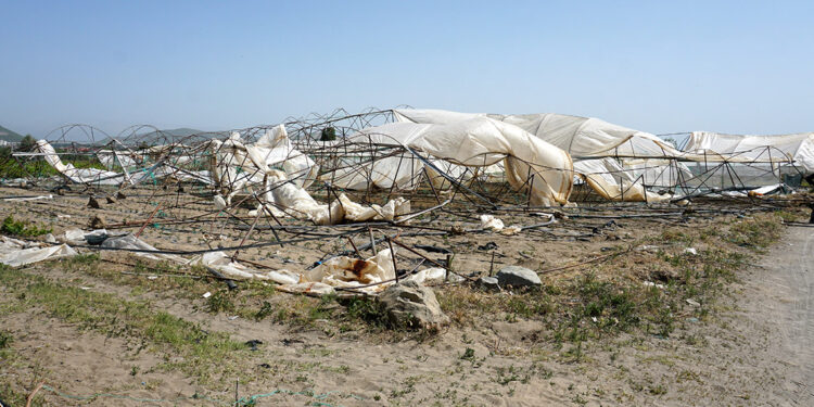 Isparta'da hortum; domates seraları yerle bir oldu