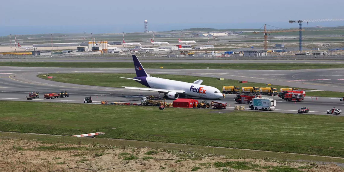 İstanbul'daki uçak kazası; yaklaşık 371 metre gövde üzerinde ilerledi