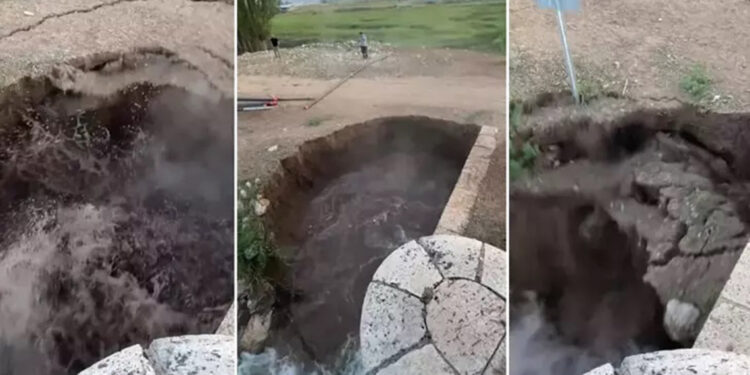 Kanaldaki obruk oluşumu saniye saniye görüntülendi