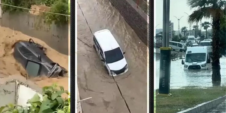 Şırnak'ta sağanak; cadde ve sokaklar göle döndü