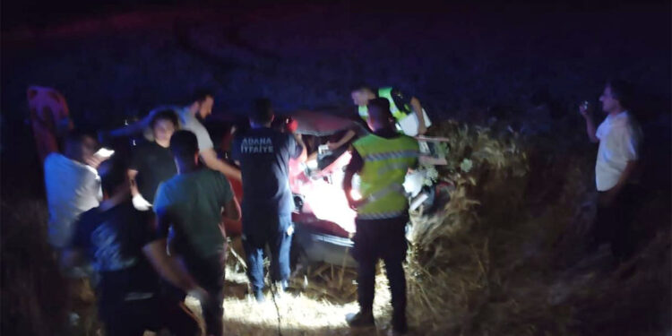 Sürücüsünün köpeğe çarpmamak için manevra yaptığı otomobil şarampole devrildi