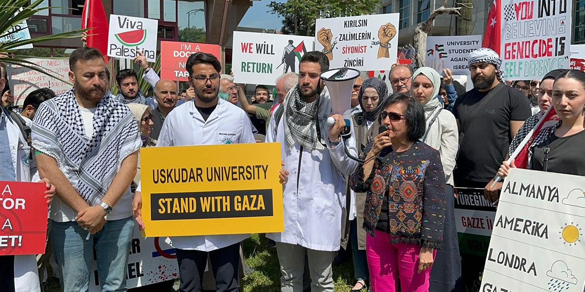 Üsküdar’da üniversitelilerden Özgür Filistin yürüyüşü