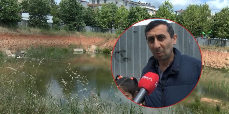 İnşaat temelinde çocukların tehlikeli oyunu; Mahalleli tedirgin