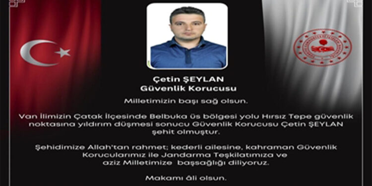 Van'da üs bölgesine yıldırım düştü; 1 şehit