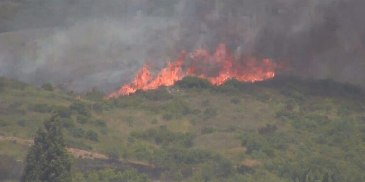 Tuzla Piyade Okulu'nda çalılık alanda yangın