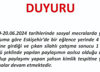 Eskişehir Emniyet Müdürlüğü, 'eğlence mekanında cinayet' iddiasını yalanladı