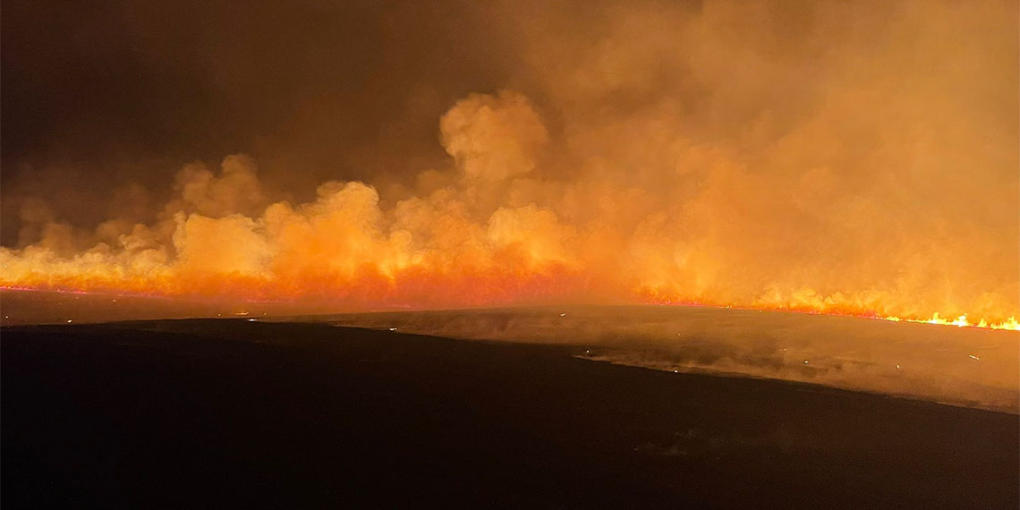 Siirt'te yıldırım düşen hasadı yapılmış buğday tarlasında çıkan anız yangınında 30 dekar tarım arazisi zarar gördü.