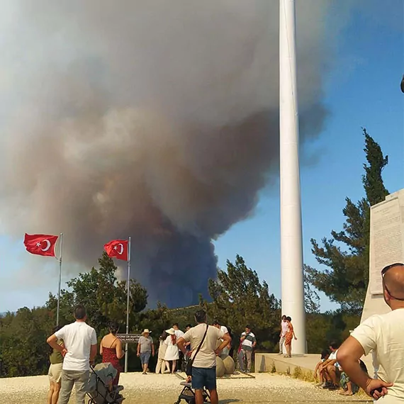 Çanakkale'deki yangında 952 futbol sahası büyüklüğündeki alan yandı