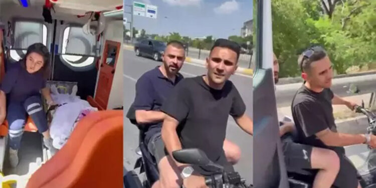 Ambulansın önünü kesip, içinde hasta olup olmadığını kontrol ettiler