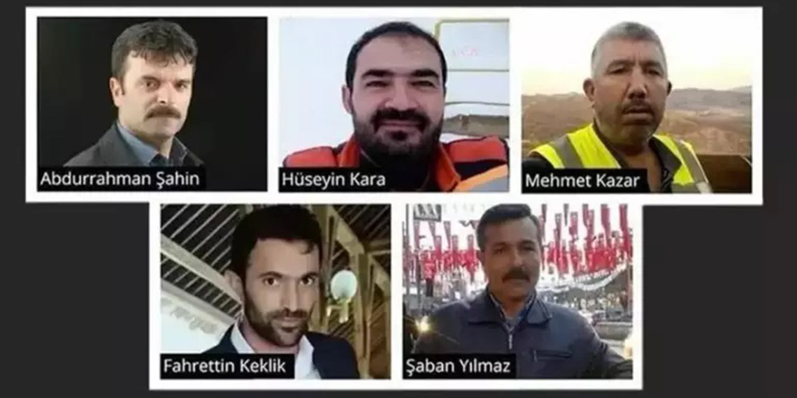 İliç'teki maden ocağından çıkarılan 5 işçi için cenaze töreni