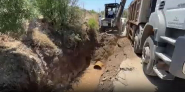 Bodrum'da isale hattı patladı