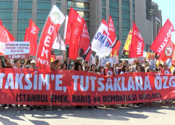 1 Mayıs'ta tutuklananlar için Çağlayan Adliyesi'nde eylem yaptılar