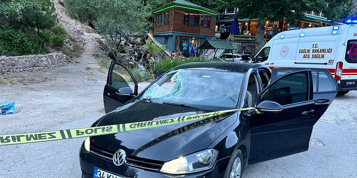 Tunceli'de dağdan kopan kaya parçasının seyir halindeki otomobile isabet etmesi sonucu deniz doğan (24) hayatını kaybetti, 2 kişi yaralandı.