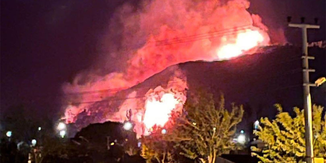 Karaburun gişeleri çıkışında orman yangını