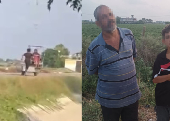 Oğlunu iple bağladığı motosikletin arkasında koşturan baba gözaltına alındı