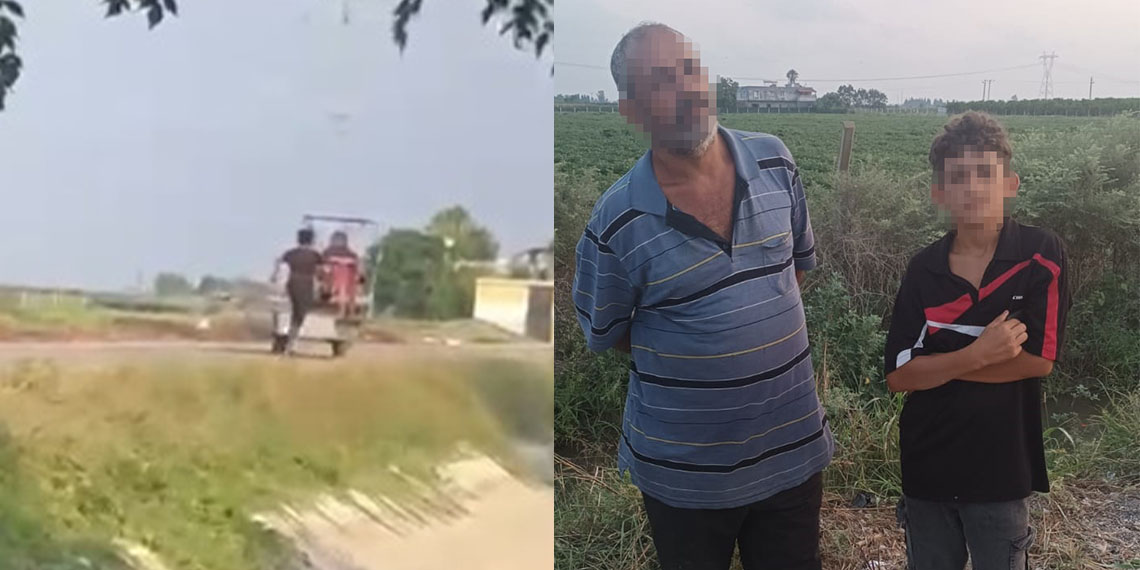 Oğlunu iple bağladığı motosikletin arkasında koşturan baba gözaltına alındı