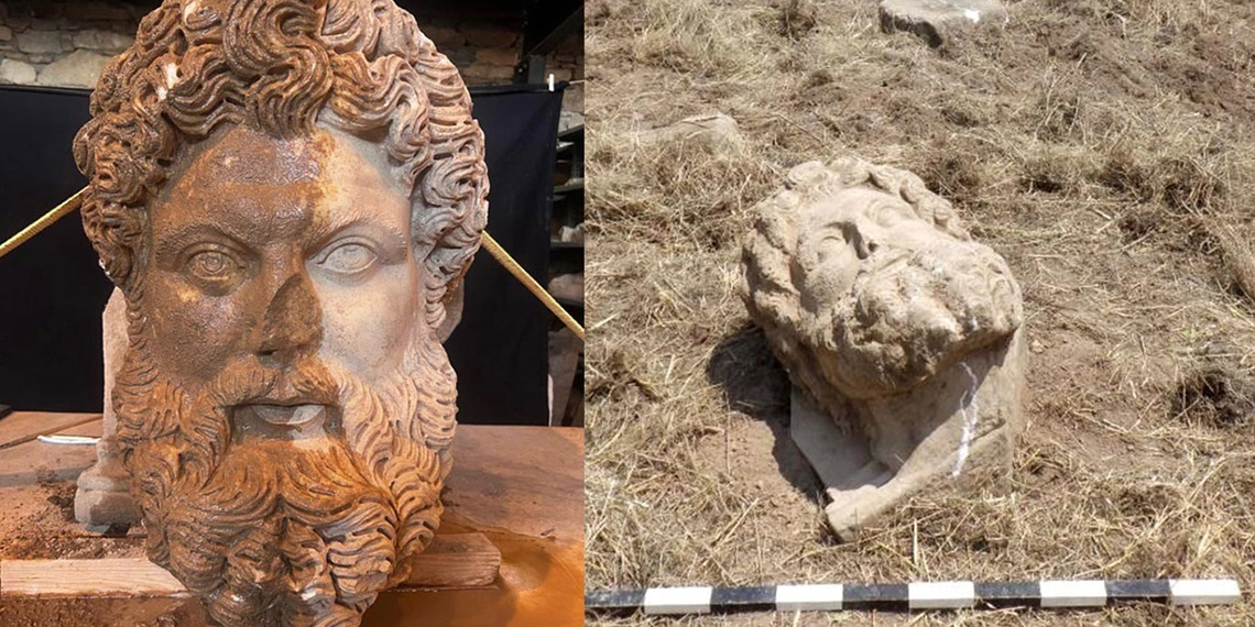 Aphrodisias'ta Zeus'a ait mermer baş bulundu
