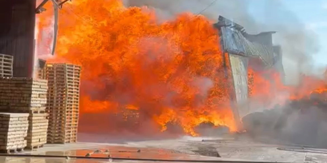 Bursa Yenişehir'de kereste fabrikasında yangın