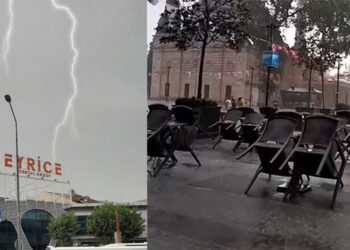 Bursa'da sağanak; 30 dakikada 100'den fazla şimşek görüldü