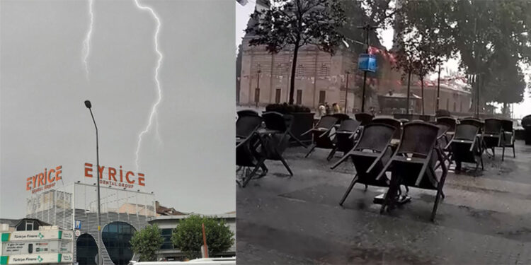 Bursa'da sağanak; 30 dakikada 100'den fazla şimşek görüldü