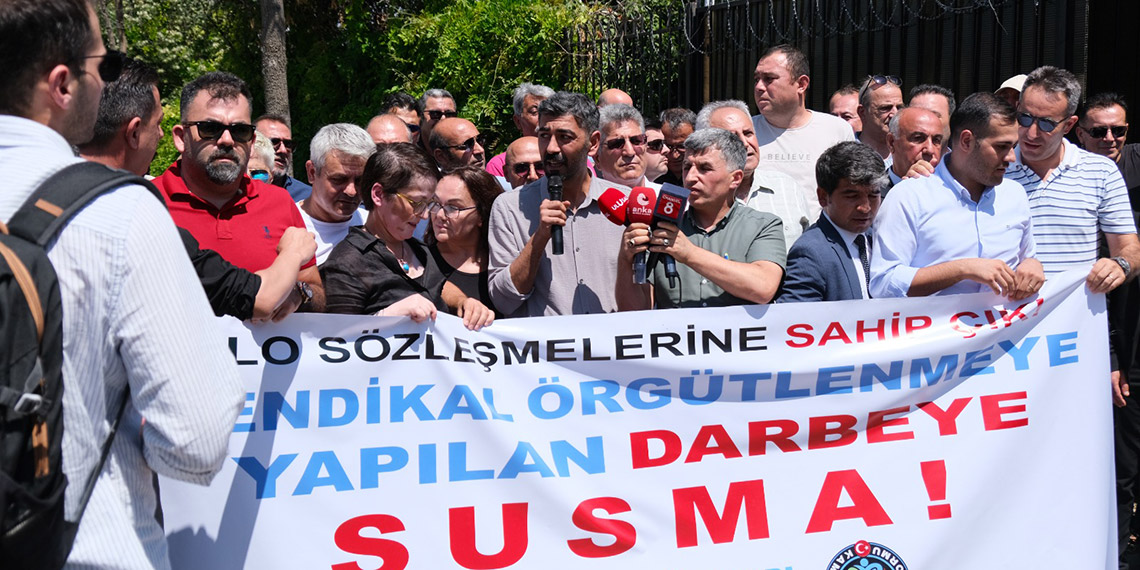 Kamu Sendikaları Platformu'ndan ILO önünde basın açıklaması