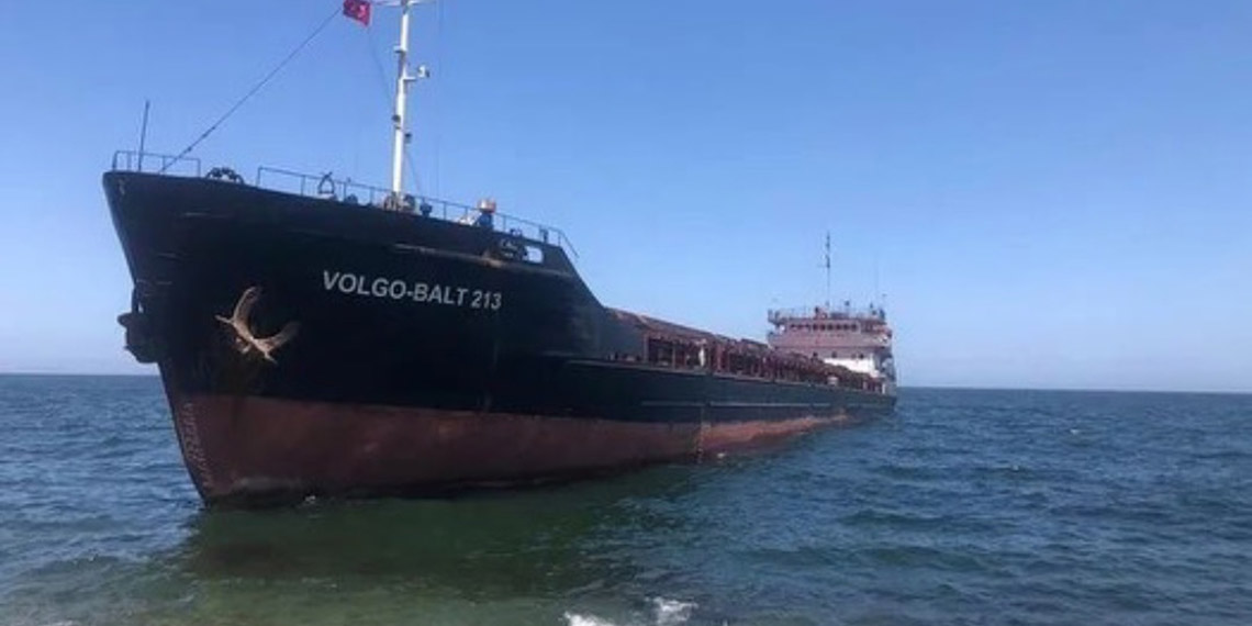 Karaya oturan hayvan yemi yüklü gemi, 3 gün sonra kurtarıldı